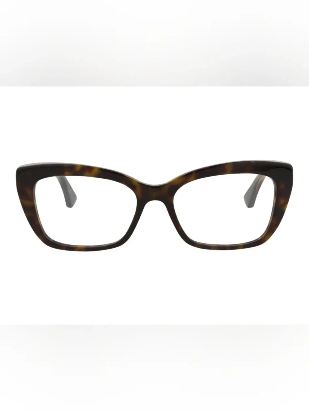 Gucci Womens Cat Eye Havana Transparent Fashion Designer Eyewear, 51mm Authentic